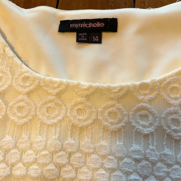 MyMichelle Fit & Flare Cream Lace Dress with Belt - Size 14 Girls - EUC - Picture 6 of 6